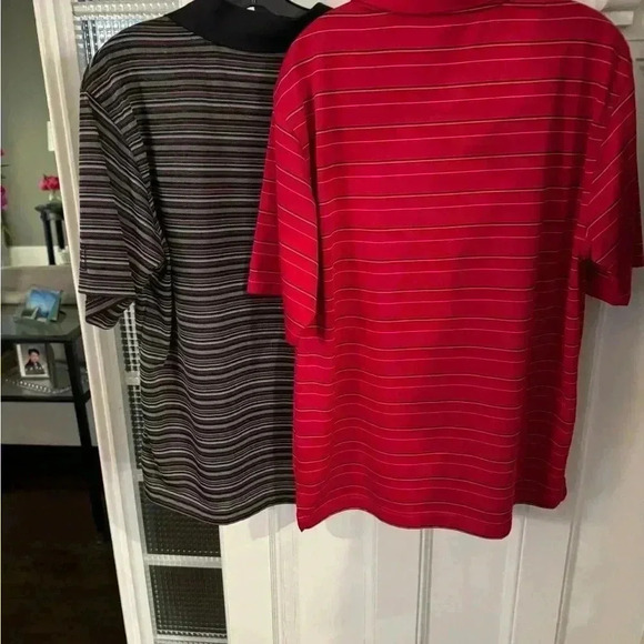 PGA tour polo shirts (2) in lot.striped 1-red 1-black size large - Picture 2 of 10